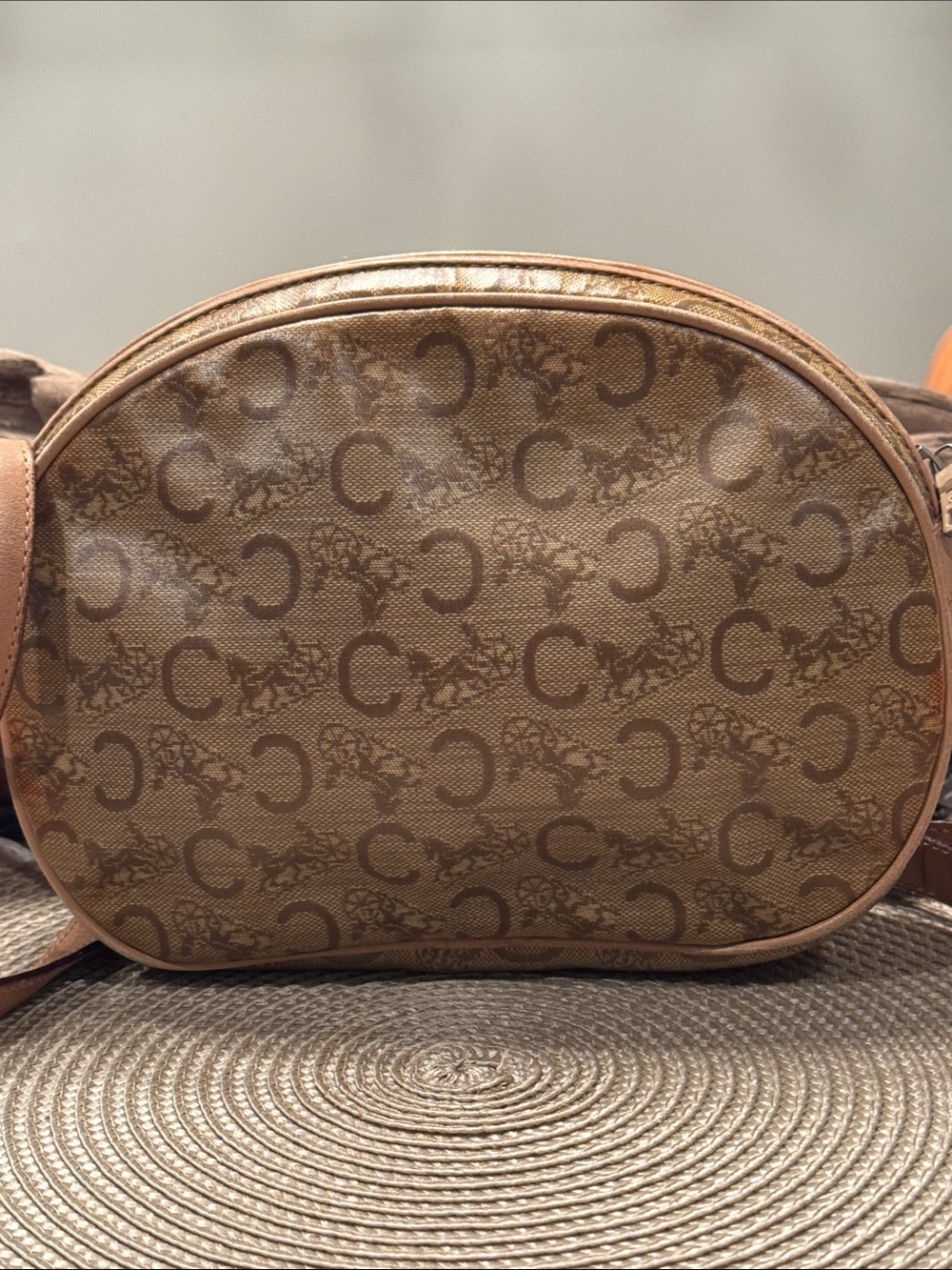 Celine Brown Monogram Crossbody with Tan Trim - Picture 2 of 13